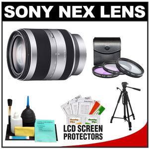 Sony Alpha NEX E-Mount E 18-200mm f/3.5-6.3 OSS Zoom Lens with Tripod + 3 UV/FLD/CPL Filters + Accessory Kit - Digital Cameras and Accessories - Hip Lens.com