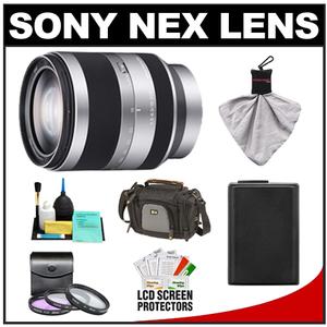 Sony Alpha NEX E-Mount E 18-200mm f/3.5-6.3 OSS Zoom Lens with NP-FW50 Battery + Case + 3 UV/FLD/CPL Filters + Accessory Kit - Digital Cameras and Accessories - Hip Lens.com