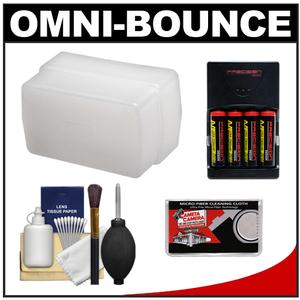 STO-FEN Omni-Bounce SB5 Flash Diffuser for Nikon SB-800/SB-80DX/50DX & Sony HVL-F1000 with (4) AA Batteries & Charger + Cleaning Kit - Digital Cameras and Accessories - Hip Lens.com