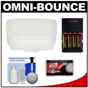STO-FEN Omni-Bounce 400 Flash Diffuser for Nikon SB-400 with (4) AA Batteries & Charger + Cleaning Kit - Digital Cameras and Accessories - Hip Lens.com