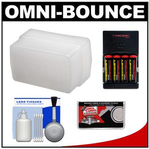 STO-FEN Omni-Bounce EY Flash Diffuser for Canon 580EX & II with (4) AA Batteries & Charger + Cleaning Kit - Digital Cameras and Accessories - Hip Lens.com