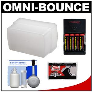 STO-FEN Omni-Bounce B Flash Diffuser for Canon 420EZ/ 430EZ / Vivitar 283 & 285 with (4) AA Batteries & Charger + Cleaning Kit - Digital Cameras and Accessories - Hip Lens.com