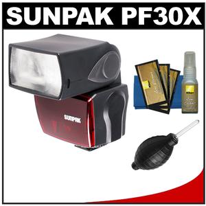 Sunpak PF30X Electronic Flash Unit (for Nikon i-TTL) with Hurricane Blower + Nikon 3-Piece Cleaning Kit - Digital Cameras and Accessories - Hip Lens.com