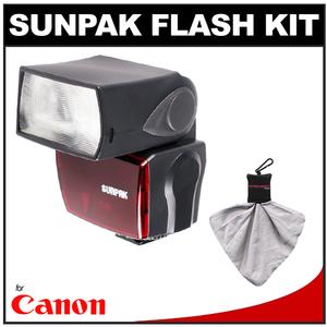 Sunpak PF30X / DigiFlash 2800 Electronic Flash Unit (for Canon EOS E-TTL II) with Precision Design Spudz Microfiber Cleaning Cloth - Digital Cameras and Accessories - Hip Lens.com