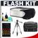 Sunpak RD2000 Digital TTL Low-Profile Bounce Head Flash (for Canon EOS E-TTL) with Batteries & Charger + Case + Tripod + Accessory Kit