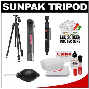 Sunpak Pro 423PX Carbon Fiber 3 Section Tripod with Compact Pistol Grip Ball Head & Case with Canon Cleaning & Accessory Kit - Digital Cameras and Accessories - Hip Lens.com