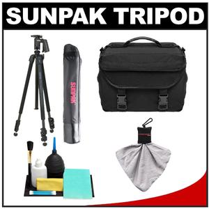 Sunpak Pro 423PX Carbon Fiber 3 Section Tripod with Compact Pistol Grip Ball Head & Case with Case + Cleaning Kit - Digital Cameras and Accessories - Hip Lens.com