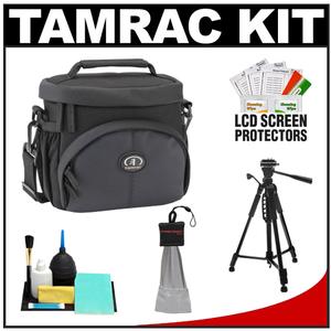 Tamrac 3336 Aero 36 Micro Four Thirds / Compact Digital SLR Camera Bag (Black/Gray) with Deluxe Photo/Video Tripod + Cleaning & Accessory Kit - Digital Cameras and Accessories - Hip Lens.com