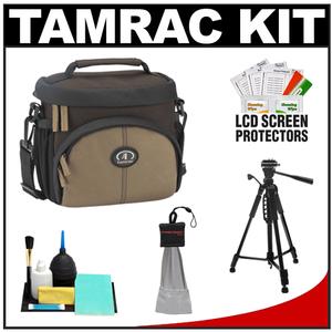 Tamrac 3336 Aero 36 Micro Four Thirds / Compact Digital SLR Camera Bag (Brown/Tan) with Deluxe Photo/Video Tripod + Cleaning & Accessory Kit - Digital Cameras and Accessories - Hip Lens.com