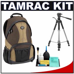 Tamrac 3370 Aero 70 Photo Digital SLR Camera Backpack (Brown/Tan) with Deluxe Photo/Video Tripod + Accessory Kit - Digital Cameras and Accessories - Hip Lens.com
