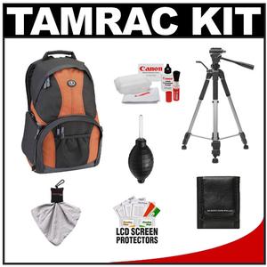 Tamrac 3375 Aero Speed Pack 75 Digital SLR Camera Backpack (Rust) with Deluxe Photo/Video Tripod + Canon Cleaning Kit - Digital Cameras and Accessories - Hip Lens.com