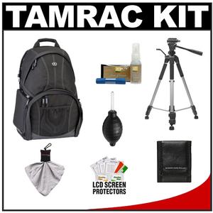Tamrac 3385 Aero Speed Pack 85 Digital SLR Camera / Laptop Backpack (Black) with Deluxe Photo/Video Tripod + Nikon Cleaning Kit - Digital Cameras and Accessories - Hip Lens.com