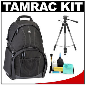 Tamrac 3385 Aero Speed Pack 85 Digital SLR Camera / Laptop Backpack (Black) with Deluxe Photo/Video Tripod + Accessory Kit - Digital Cameras and Accessories - Hip Lens.com