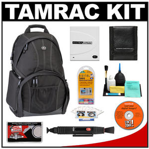 Tamrac 3385 Aero Speed Pack 85 Digital SLR Camera / Laptop Backpack (Black) with Reader + Cleaning Kit + LCD Protectors + Accessory Kit - Digital Cameras and Accessories - Hip Lens.com