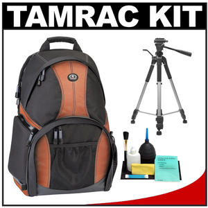 Tamrac 3385 Aero Speed Pack 85 Digital SLR Camera / Laptop Backpack (Rust) with Deluxe Photo/Video Tripod + Accessory Kit - Digital Cameras and Accessories - Hip Lens.com
