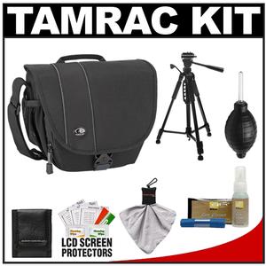 Tamrac 3442 Rally 2 Digital SLR Camera Case (Black) with Deluxe Photo/Video Tripod + Nikon Cleaning Kit - Digital Cameras and Accessories - Hip Lens.com