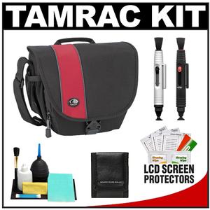 Tamrac 3442 Rally 2 Digital SLR Camera Case (Black/Red) with LCD Protectors + Cleaning Accessory Kit - Digital Cameras and Accessories - Hip Lens.com