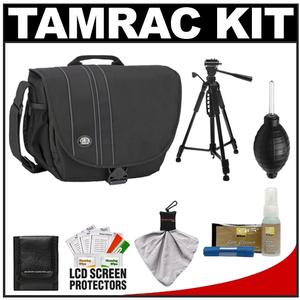Tamrac 3445 Rally 5 Camera/Netbook/iPad Bag (Black) with Deluxe Photo/Video Tripod + Nikon Cleaning Kit - Digital Cameras and Accessories - Hip Lens.com