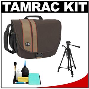 Tamrac 3445 Rally 5 Camera/Netbook/iPad Bag (Brown/Tan) with Deluxe Photo/Video Tripod + Accessory Kit - Digital Cameras and Accessories - Hip Lens.com