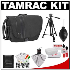Tamrac 3447 Rally 7 Camera/Laptop Case (Black) with Deluxe Photo/Video Tripod + Canon Cleaning Kit - Digital Cameras and Accessories - Hip Lens.com