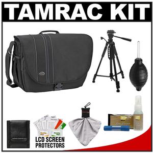 Tamrac 3447 Rally 7 Camera/Laptop Case (Black) with Deluxe Photo/Video Tripod + Nikon Cleaning Kit - Digital Cameras and Accessories - Hip Lens.com