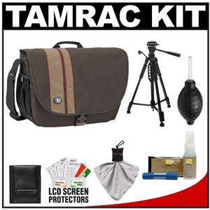 Tamrac 3447 Rally 7 Camera/Laptop Case (Brown/Tan) with Deluxe Photo/Video Tripod + Nikon Cleaning Kit - Digital Cameras and Accessories - Hip Lens.com