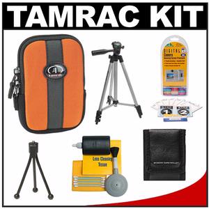 Tamrac 3812 Neoprene Neo's Digital Camera Case with LCD Protection Panel (Rust) with Tripod + Cleaning Kit + Accessory Kit - Digital Cameras and Accessories - Hip Lens.com