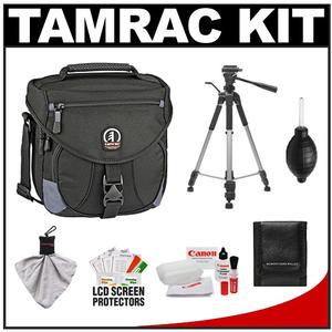 Tamrac 5502 Explorer 2 Digital SLR Photo / Camera Bag (Black) with Deluxe Photo/Video Tripod + Canon Cleaning Kit - Digital Cameras and Accessories - Hip Lens.com