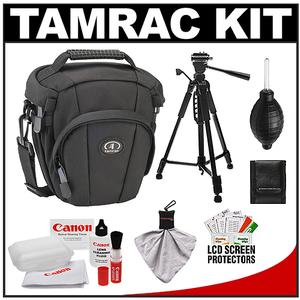 Tamrac 5714 Evolution Zoom 14 Digital SLR Camera Holster Case (Black) with Photo/Video Tripod + Canon Cleaning Kit - Digital Cameras and Accessories - Hip Lens.com