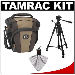 Tamrac 5714 Evolution Zoom 14 Digital SLR Camera Holster Case (Brown/Tan) with Photo/Video Tripod + Accessory Kit - Digital Cameras and Accessories - Hip Lens.com