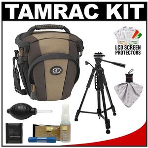Tamrac 5714 Evolution Zoom 14 Digital SLR Camera Holster Case (Brown/Tan) with Photo/Video Tripod + Nikon Cleaning Kit - Digital Cameras and Accessories - Hip Lens.com