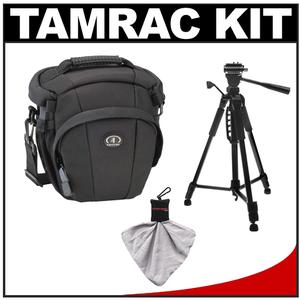 Tamrac 5716 Evolution Zoom 16 Digital SLR Camera Holster Case (Black) with Photo/Video Tripod + Accessory Kit - Digital Cameras and Accessories - Hip Lens.com