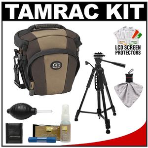 Tamrac 5716 Evolution Zoom 16 Digital SLR Camera Holster Case (Brown/Tan) with Photo/Video Tripod + Nikon Cleaning Kit - Digital Cameras and Accessories - Hip Lens.com