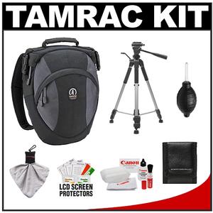Tamrac 5768 Velocity 8x Pro Photo Digital SLR Camera Sling Bag (Black) with Deluxe Photo/Video Tripod + Canon Cleaning Kit - Digital Cameras and Accessories - Hip Lens.com