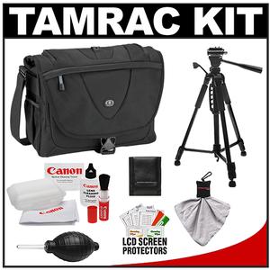 Tamrac 5782 Evolution Messenger 2 Photo/Laptop Digital SLR Camera Case (Black) with Photo/Video Tripod + Canon Cleaning Kit - Digital Cameras and Accessories - Hip Lens.com