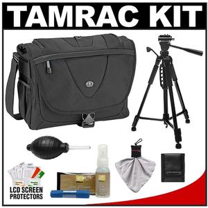 Tamrac 5782 Evolution Messenger 2 Photo/Laptop Digital SLR Camera Case (Black) with Photo/Video Tripod + Nikon Cleaning Kit - Digital Cameras and Accessories - Hip Lens.com
