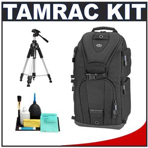 Tamrac 5786 Evolution 6 Photo Digital SLR Camera Sling Backpack (Black) with Deluxe Photo/Video Tripod + Accessory Kit - Digital Cameras and Accessories - Hip Lens.com