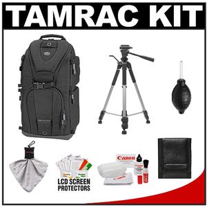 Tamrac 5786 Evolution 6 Photo Digital SLR Camera Sling Backpack (Black) with Deluxe Photo/Video Tripod + Canon Cleaning Kit - Digital Cameras and Accessories - Hip Lens.com