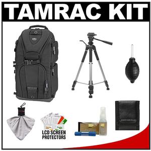 Tamrac 5786 Evolution 6 Photo Digital SLR Camera Sling Backpack (Black) with Deluxe Photo/Video Tripod + Nikon Cleaning Kit - Digital Cameras and Accessories - Hip Lens.com