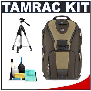 Tamrac 5788 Evolution 8 Photo Digital SLR Camera Sling Backpack (Brown/Tan) with Deluxe Photo/Video Tripod + Accessory Kit - Digital Cameras and Accessories - Hip Lens.com