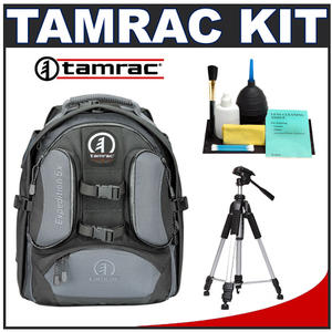 Tamrac 5585 Expedition 5x Digital SLR Photo Backpack (Gray/Black) with Deluxe Photo/Video Tripod + Accessory Kit - Digital Cameras and Accessories - Hip Lens.com