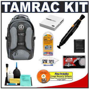 Tamrac 5587 Expedition 7x Photo/Laptop Digital SLR Backpack (Gray/Black) with Reader + Cleaning Kit + LCD Protectors + Accessory Kit - Digital Cameras and Accessories - Hip Lens.com