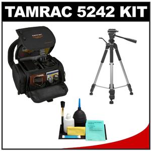 Tamrac 5242 Adventure 2 Photo Digital SLR Camera Backpack Case (Black) with Deluxe Photo/Video Tripod + Accessory Kit - Digital Cameras and Accessories - Hip Lens.com