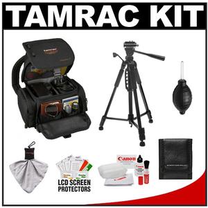 Tamrac 5242 Adventure 2 Photo Digital SLR Camera Backpack Case (Black) with Deluxe Photo/Video Tripod + Canon Cleaning Kit - Digital Cameras and Accessories - Hip Lens.com
