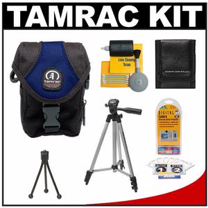 Tamrac 5290 Compact Digital T90 Camera Bag (Blue) with Tripod + LCD Protectors + Cleaning Kit + Accessory Kit - Digital Cameras and Accessories - Hip Lens.com