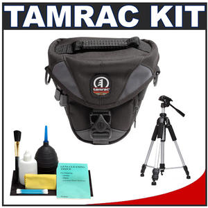 Tamrac 5513 Adventure Zoom 3 Digital SLR Camera Bag Holster Case (Black/Gray) with Deluxe Photo/Video Tripod + Accessory Kit - Digital Cameras and Accessories - Hip Lens.com