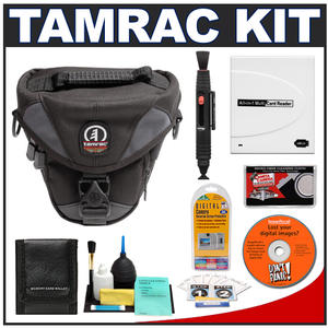 Tamrac 5513 Adventure Zoom 3 Digital SLR Camera Bag Holster Case (Black/Gray) with Reader + Cleaning Kit + LCD Protectors + Accessory Kit - Digital Cameras and Accessories - Hip Lens.com