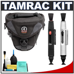 Tamrac 5513 Adventure Zoom 3 Digital SLR Camera Bag Holster Case (Black/Gray) with Complete Cleaning Kit - Digital Cameras and Accessories - Hip Lens.com