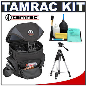 Tamrac 5515 Adventure Zoom 5 Digital SLR Camera Bag Holster Case (Gray) with Deluxe Photo/Video Tripod + Accessory Kit - Digital Cameras and Accessories - Hip Lens.com