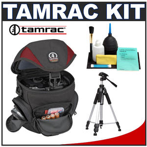 Tamrac 5515 Adventure Zoom 5 Digital SLR Camera Bag Holster Case (Red) with Deluxe Photo/Video Tripod + Accessory Kit - Digital Cameras and Accessories - Hip Lens.com